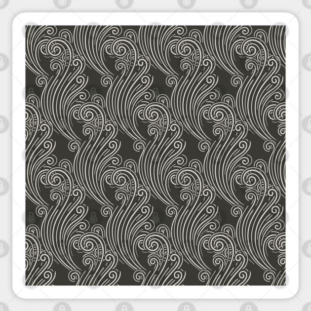 Seamless Wavy Swirls Pattern Sticker by devaleta